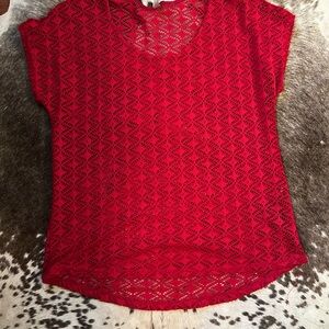Red Lace Women Top size Large